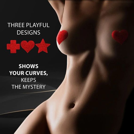 Пестисы - Le Desir Nipple Cover Set Red (3 пары) Sex Aura | Зображення 1