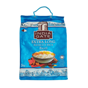 Екстра довгий рис басматі Excel  5 кг India Gate 8908014100247