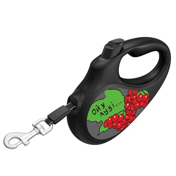 Рулетка для собак Waudog R-Leash S з рисунком "Калина", лента, 5 м | Зображення 1