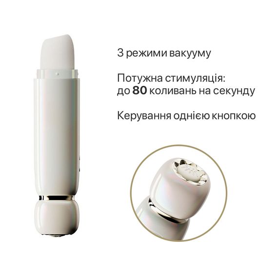 Вакуумний кліторальний стимулятор Zalo Lia Floral White, 3 насадки, 3 режими, різна інтенсивність | Зображення 2