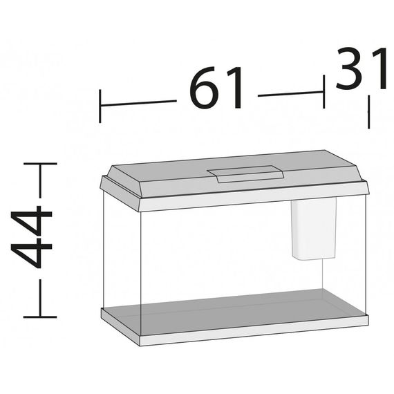 Акваріум Juwel прямий Primo 70 LED чорний 61x44x31см 70 л | Зображення 1