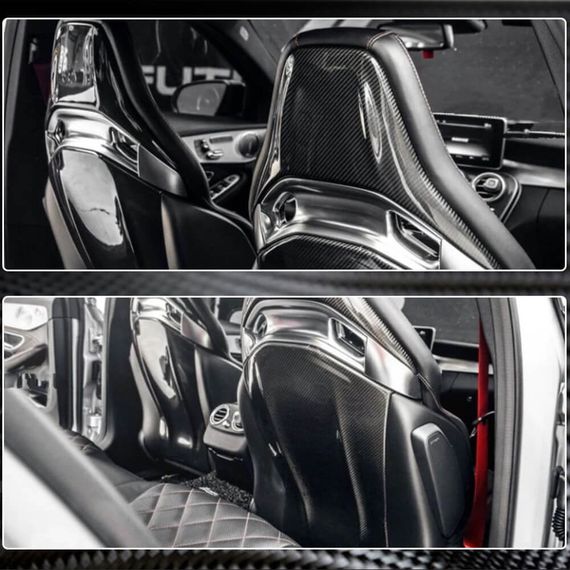 Накладки на сиденья из Dry Carbon для Mercedes C-сlass W205 2014-2021 гг | Зображення 5