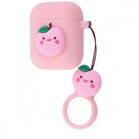 Чехол для Apple AirPods розовый VY-322 с вишенкой