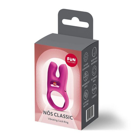 Ерекційне віброкільце з подвійною стимуляцією клітора Fun Factory NŌS CLASSIC Magenta, 2 мотори Sex Aura | Зображення 7