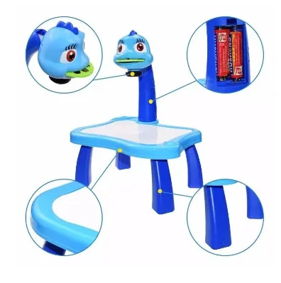 Дитячий стіл для малювання зі світлодіодним підсвічуванням Блакитний