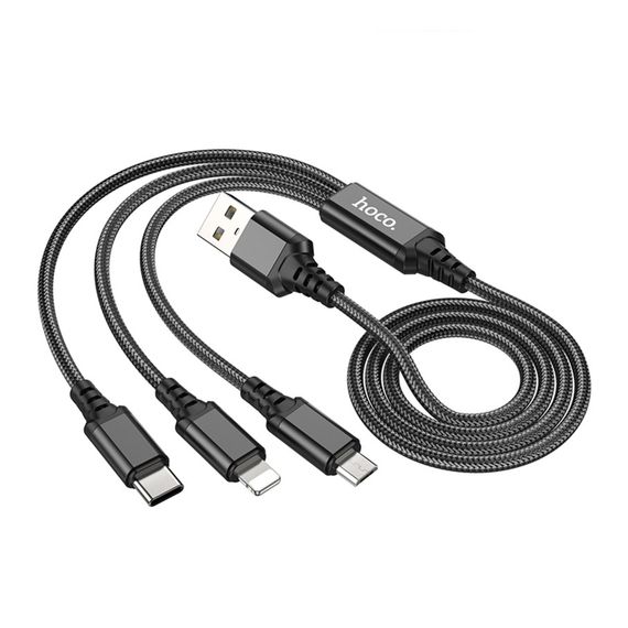 USB Hoco X76 3-in-1 IP+Type-C+Micro 2A | Зображення 4