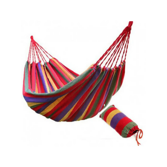 Гамак тристичний гавайський підвісний без планки 80x200 см, одномісний гамак для комфортного відпочинку, синій і червоний | Зображення 5