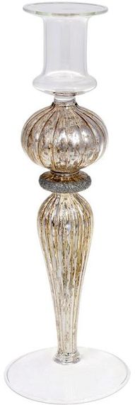 Підсвічник скляний Candlestick 8.5х25см, шампань
