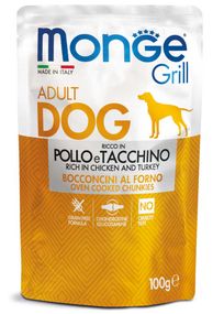 Корм Monge Dog Wet GRILL Pollo e Taccino вологий з куркою та індичкою для дорослих собак 100 гр