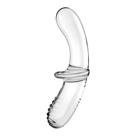 Двосторонній скляний дилдо Satisfyer Double Crystal Transparent, боросилікатне скло, унісекс Sex Aura | Зображення 2