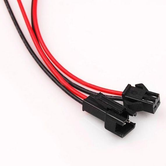 Конектор JST SM 2 pin роз'ємний з проводами папа + мама, Червоний + Чорний (Комплект)