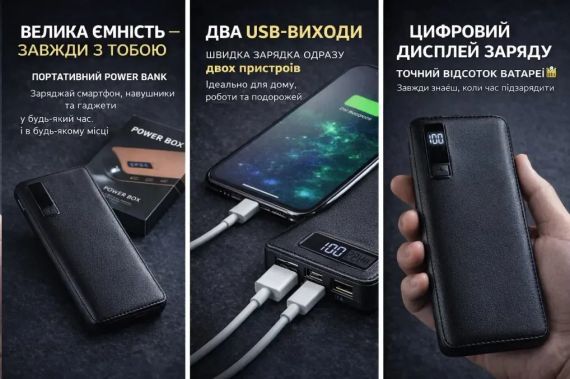 Павер банк Smart Tech 50000 mah. Power Bank Чорний | Зображення 1