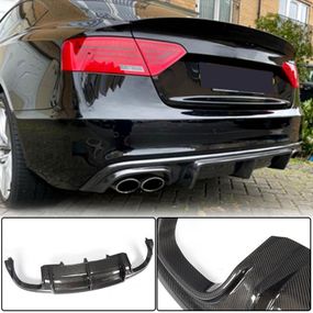 Диффузор заднего бампера V3 (для S-Line 2012-2015, Карбон) для Ауди A5