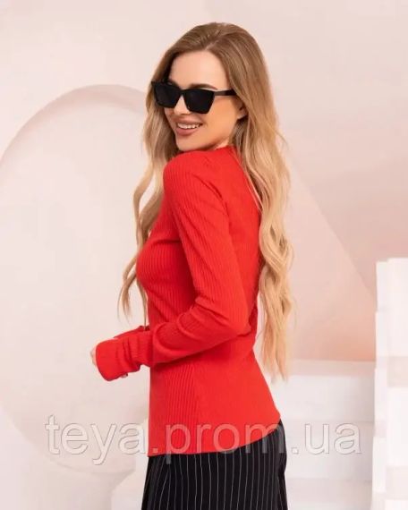 Светр колір червоний розміри XL, L, M, S FI_006939 | Зображення 1