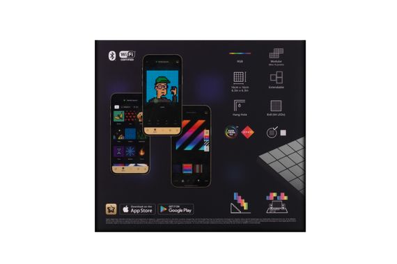 Панель Smart LED Twinkly Squares 3 RGB, Gen II, IP20, 16x16см, розширення до TWQ064STW-07-BEU (TWQ064STW-03-BAD) | Зображення 4
