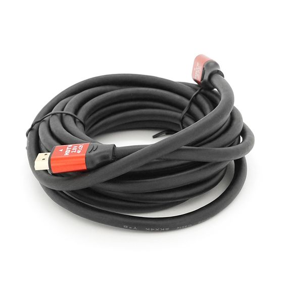 Кабель Merlion HDMI-HDMI V-Link High Speed 5.0m, v2,0, OD-8.2 mm, круглий Black, конектор Red, (Пакет) | Зображення 1