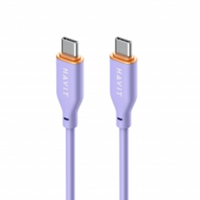 Кабель USB PD Type-C/Type-C Havit HV-CB603 3,0A гіпереластик 1,2м фіолетовий