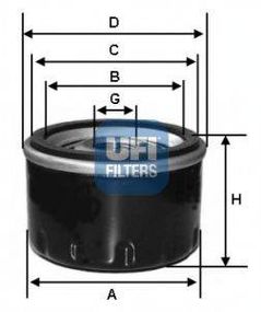 Фільтр масляний HONDA ACCORD 03-, MAZDA 626, MITSUBISHI COLT (вир-во UFI) UFI 2326500 на MITSUBISHI OUTLANDER SPORT (GA_W_)