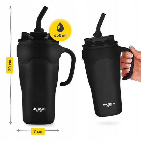 Термокухоль Mountain Goat зі соломинкою 0.65 л Black (P-5905973406123) | Зображення 7