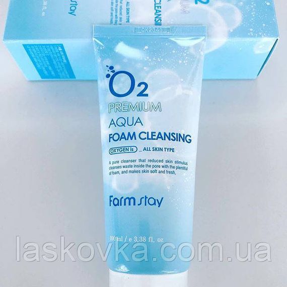 Киснева пінка для вмивання Farmstay O2 Premium Aqua Foam Cleansing, 100 ml | Зображення 1