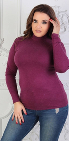 Женский теплый кашемировый гольф-водолазка Ri284 цвет марсала, размер 42/46