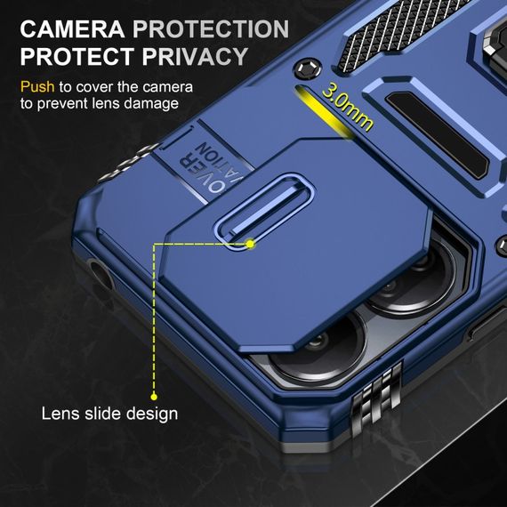 Ударостійкий чохол Camshield Army Ring для Xiaomi Redmi 13C / Poco C65 Синій / Navy | Зображення 4