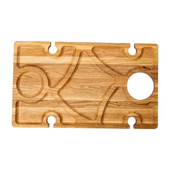 Винний столик-менажниця з дерева 50×30 см прямокутний на ніжках дуб BWS500180 | Зображення 4