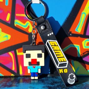 Брелок Minecraft «Зомби с красным носом» 15 см | Резиновый детский брелок-талисман для ключей и рюкзака
