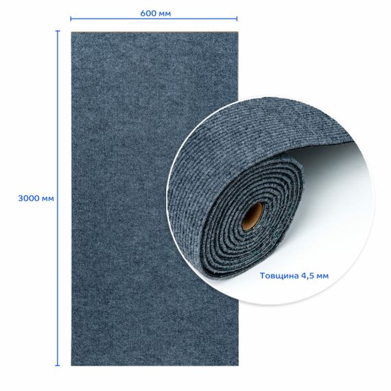 Самоклеюча плитка під ковролін в рулоні сірий 600х3000мм SW-00002584 | Зображення 2