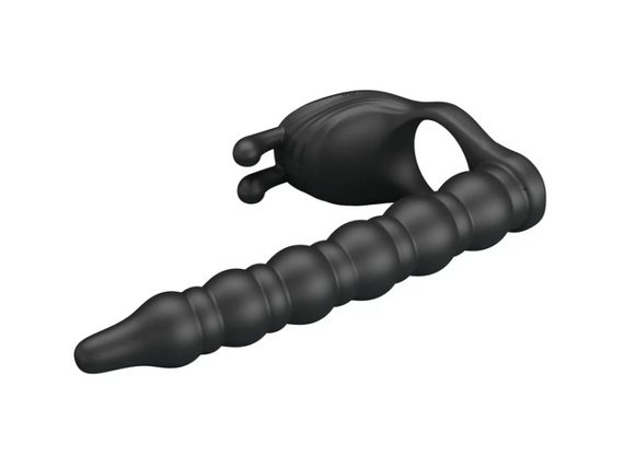 Эрекционное вибро кольцо, с насадкой для анального секса и функциеей памяти Pretty Love - Blackney Black sexst | Зображення 5