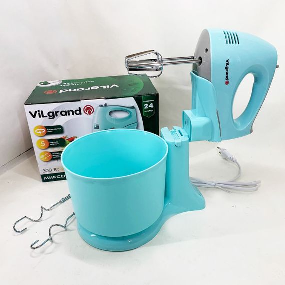 Миксер для удобного приготовления пищи ViLgrand VHM3017B 300 Вт, Двухвенчиковый миксер для кухни XA-89 | Зображення 2