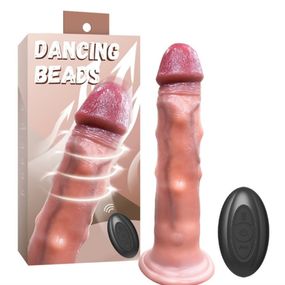 Фаллоимитатор DANCING BEADS с подвижными шариками на корпусе и пультом управления Sex Aura