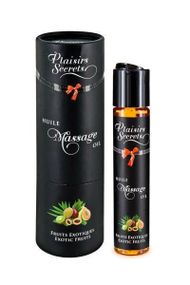 Масажна олія Plaisirs Secrets (59 мл) з афродизіаками, їстівна, подарункова упаковка, Екзотичні фрукти
