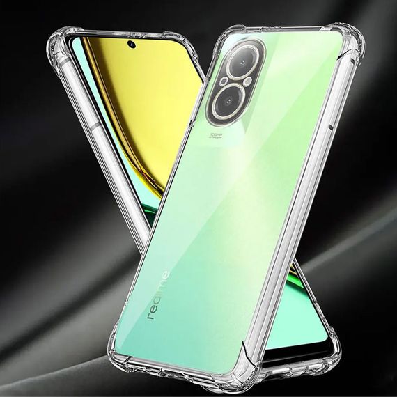 TPU чохол GETMAN Ease logo посилені кути Full Camera для Realme C67 4G Безбарвний (прозорий) | Зображення 3