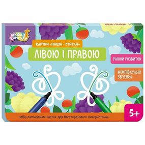 Детские развивающие карточки "Пиши-стирай Левой и правой" 1781002