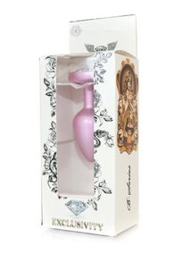 Анальна пробка B-Series Plug Jewellery Pearl Pink Heart, металева, рожева, S