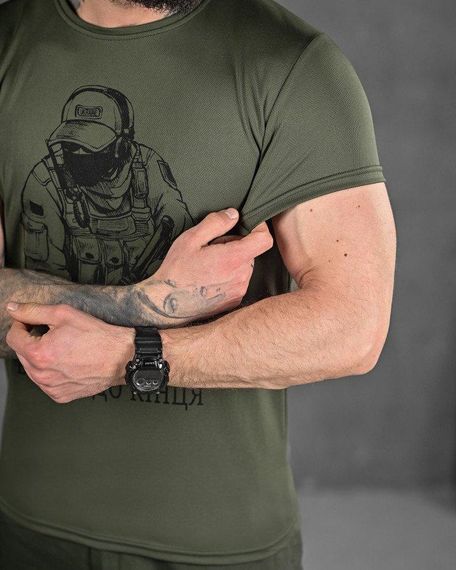 Тактична потоотводяча футболка Вперед до кінця oliva ДЛ6509 | Зображення 3