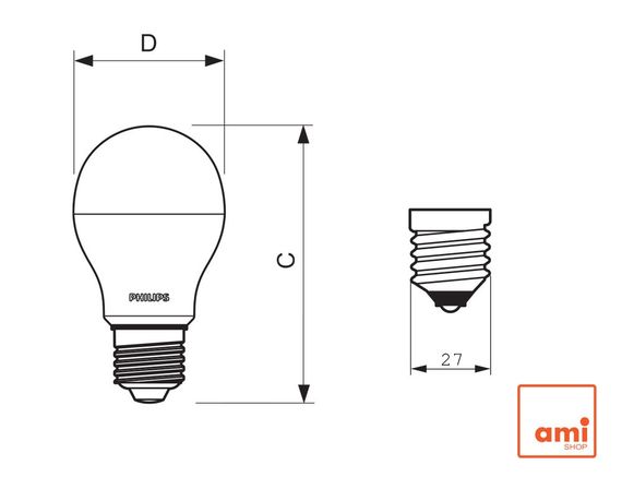 LED лампа PHILIPS A45 4-40W(400lm) 3000K 220V E27 | Зображення 1