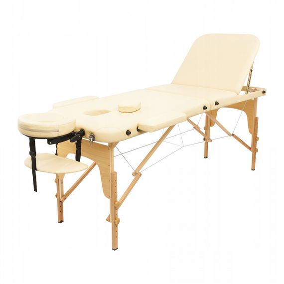 Масажний стіл складаний 4FIZJO Massage Table+ Wood W60 Beige TABLE+W60BEIGE (P-5907739318367) | Зображення 9