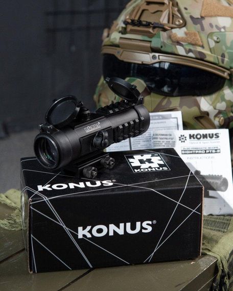 Приціл коліматорний Konus Sight-Pro PTS2 3x30 на Weaver з тактичною сіткою ВТ5982