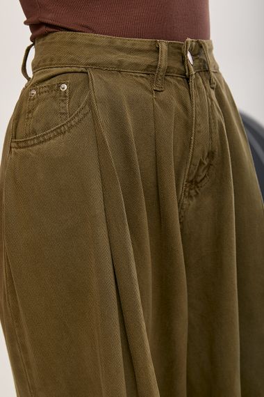Широкі однотонні джинси Palazzo - коричневий цвет, M (є розміри) | Зображення 3
