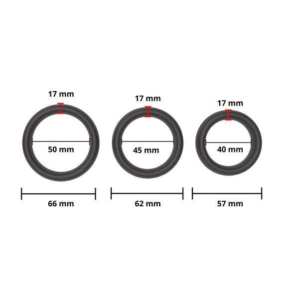 Набір ерекційних кілець - Erospace Men’s Play Set Of 3 Cock Rings B9 | Зображення 4