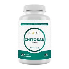 Хитозан, Chitosan, Biotus, 1500 мг, 120 капсул