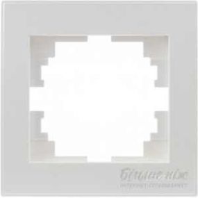703-3030-146 RAIN Рамка одинарна перлинно-білий перламутр з боковою вставкою (20шт/240шт)