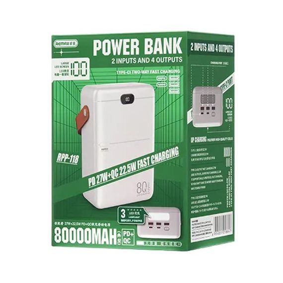Зовнішній акумулятор 80000 мАг Remax RPP-118 (47232-RPP-118_1880) | Зображення 9