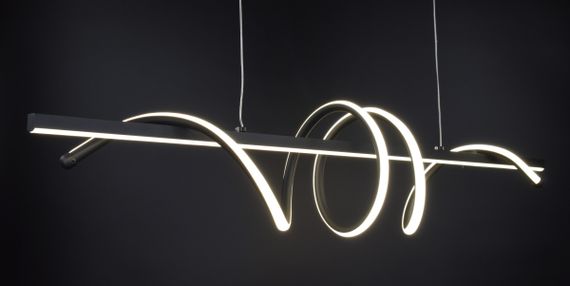 Люстра світлодіодна підвісна LED світильник для квартири на стелю лед 27014 Чорний 30-100х20х100 см. | Зображення 5