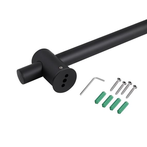 Душова стійка з тримачем універсальна Qtap Lepit 665 мм округла QTLEP82103OB Black Matt | Зображення 4