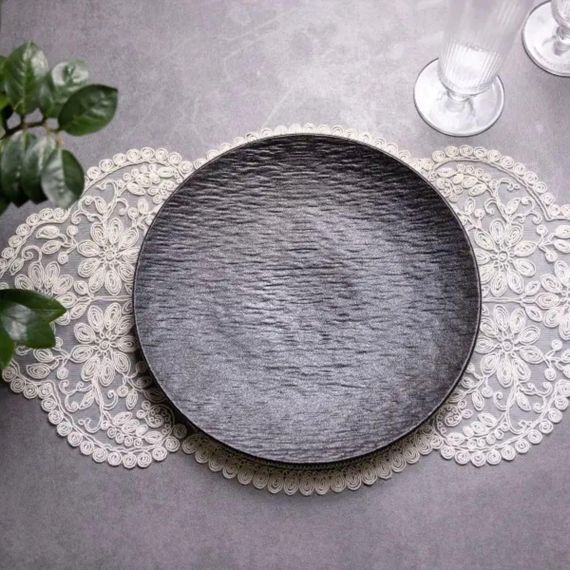 Тарелка десертная фарфоровая 20 см черная HP-7-729 | Зображення 1