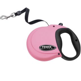 Coastal Power Walker Retractable Leash до 7.3 кг рулетка для собак, лента 3.6 м, розовая
