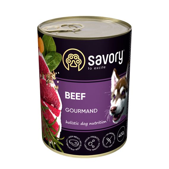 Корм Savory Dog Adult Beef влажный с говядиной для взрослых собак 400 гр